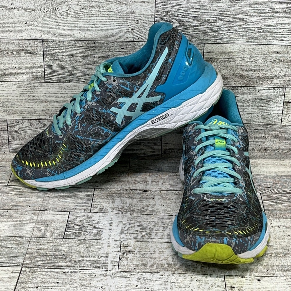 Asics Gel Kayano 23 T6A5N Blue Gray Green Running Shoes‎ Women Size 8.5